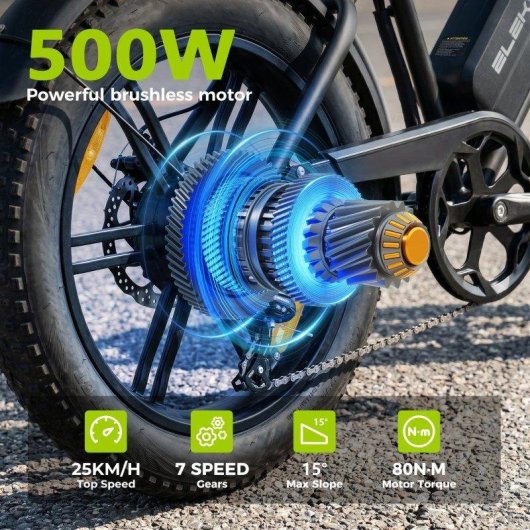 Bicicleta Eléctrica Elekwheels E6-3.0 500W 48V 10,4Ah Disco - Gris