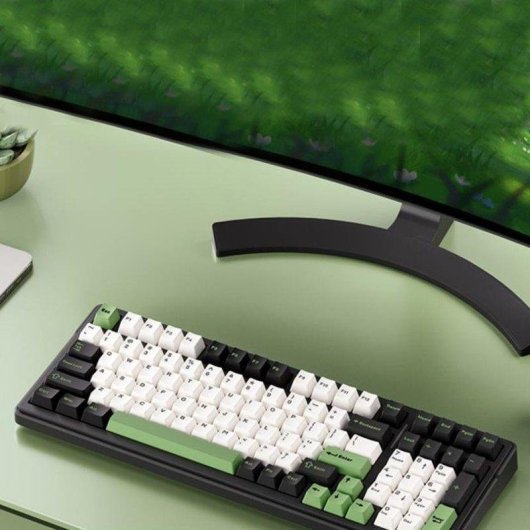 Teclado Aula F99 mecánico inalámbrico RGB Hot Swap Bluetooth 96 %