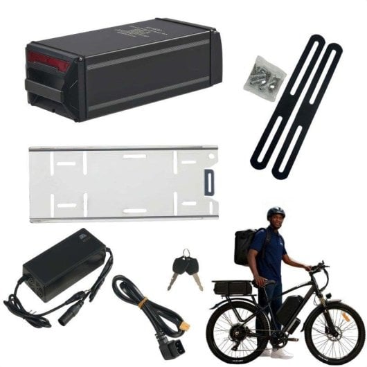 Bateria Bicicleta Elétrica TOURUP 103 48V 50Ah Alumínio com Suporte