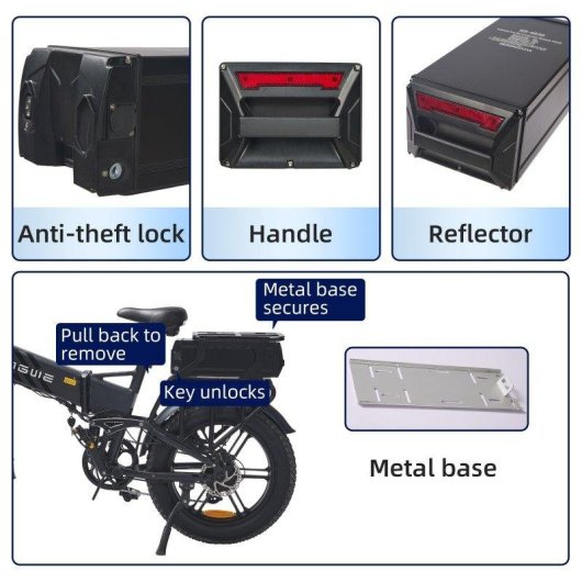 Tourup Portaequipajes Batería E-bike ENGWE Metálico Negro