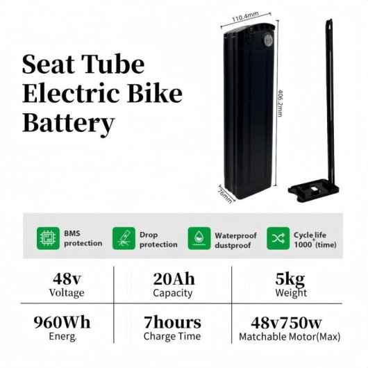 Batería TOURUP e-bike 48V 20Ah 960Wh Engwe L20/L20 Boost/RSM Mobilist