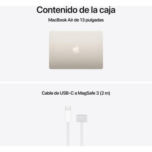 Apple MacBook Air 13" Apple M5 24GB 4TB SSD GPU 10 núcleos macOS Blanco Estrella + Cargador 70W