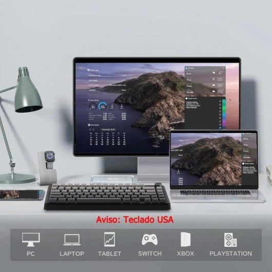 Teclado Aula F75 Max mecánico inalámbrico 75% con pantalla TFT US