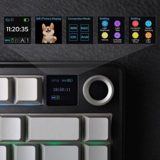 Teclado Aula F75 Max mecánico inalámbrico 75% con pantalla TFT US