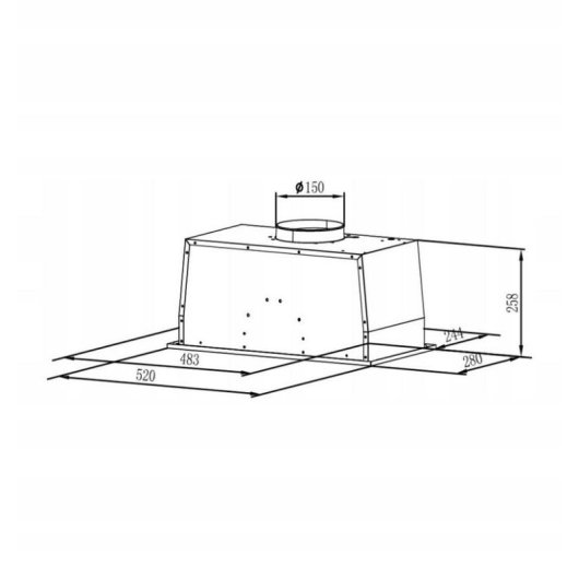 Campana extractora MPM MPM-54-OWS-02 Sufitowy 52cm con iluminación LED y 3 velocidades