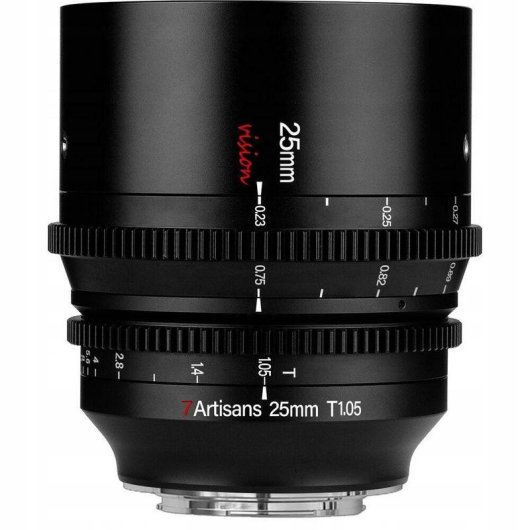 Objetivo 7Artisans Vision 25mm T1.05 Canon RF Manual 82 mm Negro