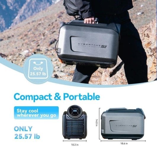 Climatiseur Mobile Cybertake S2 Pro 1,5 kW Inverter Réversible WiFi Télécommande R290