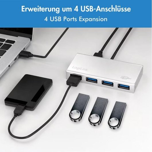 Hub USB 4 porte LogiLink UA0421 alimentazione esterna