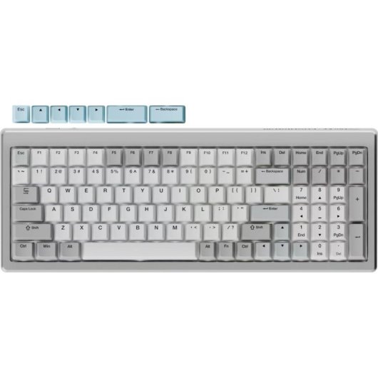 Teclado Ducky Cushion 98 mecánico gaming con conexión Bluetooth 5.0 y RGB USA