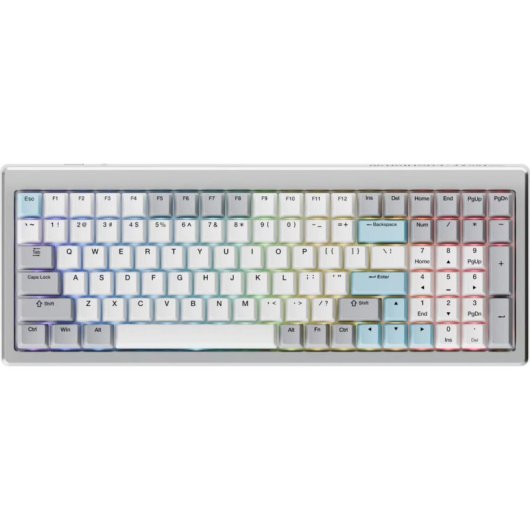 Teclado Ducky Cushion 98 mecánico gaming con conexión Bluetooth 5.0 y RGB USA