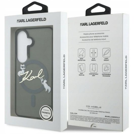 Funda para móvil Karl Lagerfeld plecki negro plástico MagSafe para Galaxy S26