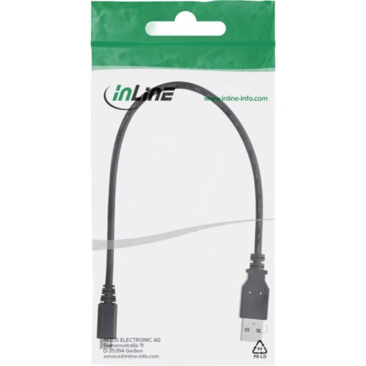 Cable Micro USB 2.0 InLine 0,3 m USB-A