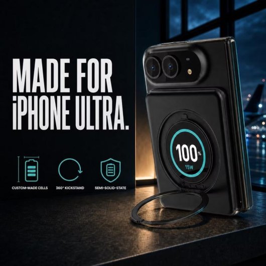Power Bank Rant BMX SolidSafe Duo 5000 mAh 20 W MagSafe Qi2 Negro
