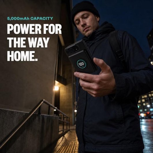 Power Bank Rant BMX SolidSafe Duo 5000 mAh 20 W MagSafe Qi2 Negro
