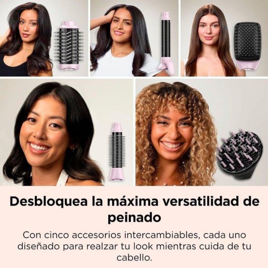Moldeador multifunción Revlon One-Step Titanium 5 en 1 Iónica 4 temperaturas Rosa/Negro