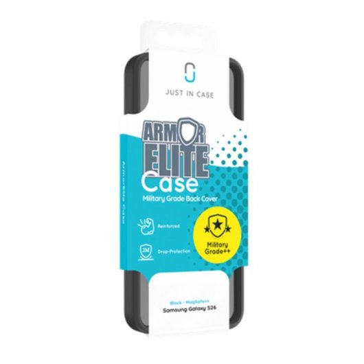 Funda para móvil Just in Case ArmorElite TPU negra resistente para Samsung Galaxy S26