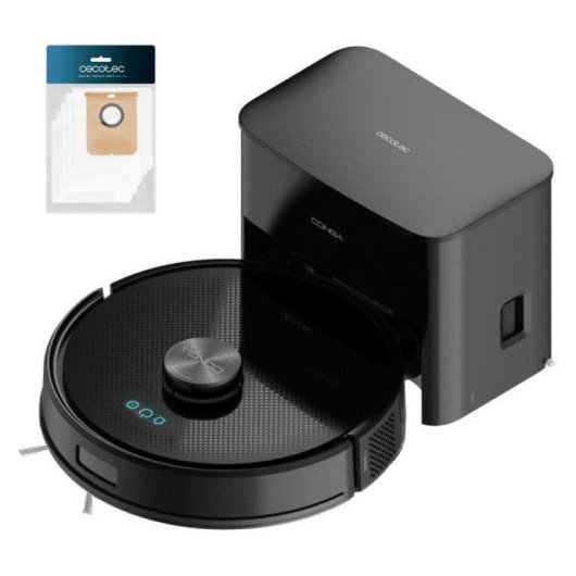 Pack Robot Aspirador y Fregasuelos Cecotec Conga Y50 Navegación Láser 5000 Con Base + Bolsas de Polvo