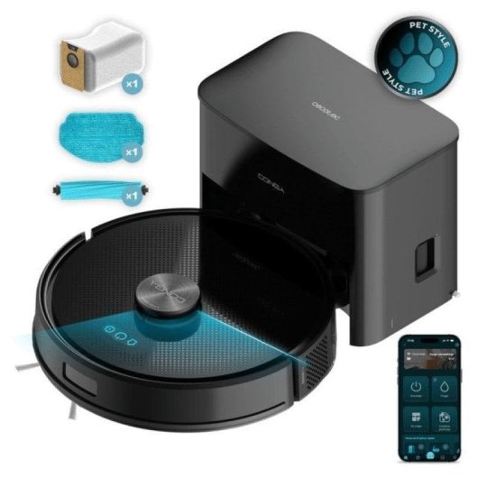 Pack Robot Aspirador y Fregasuelos Cecotec Conga Y50 Navegación Láser 5000 Con Base + Bolsas de Polvo