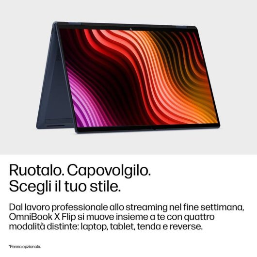 HP OmniBook X Flip Portatile 16" Intel Core Ultra 7 356H 32GB Intel Graphics Windows 11 1TB SSD Schermo OLED touch