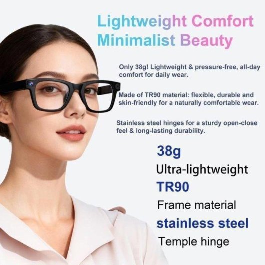 Lunettes IA ERVPES G300 avec camera HD 1080p et traduction wifi