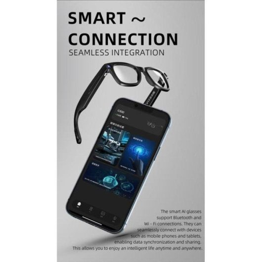 Lunettes intelligentes ERVPES G300 Caméra HD 32Go Audio HiFi Wi-Fi Beige