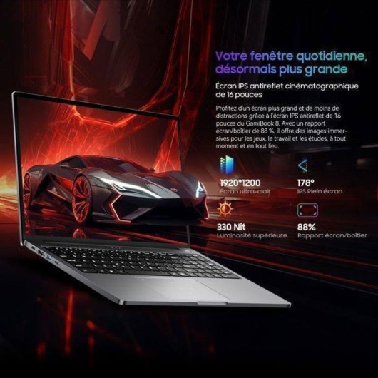Ordinateur portable Blackview GamiBook 8 16" AMD Ryzen 7 7735HS 16Go 512Go SSD Windows 11 Pro