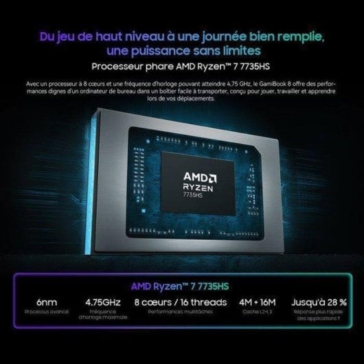Ordinateur portable Blackview Gamibook 8 16" AMD Ryzen 7 7735HS 32 Go 1 To SSD Windows 11 Pro Radeon 680M écran FHD+