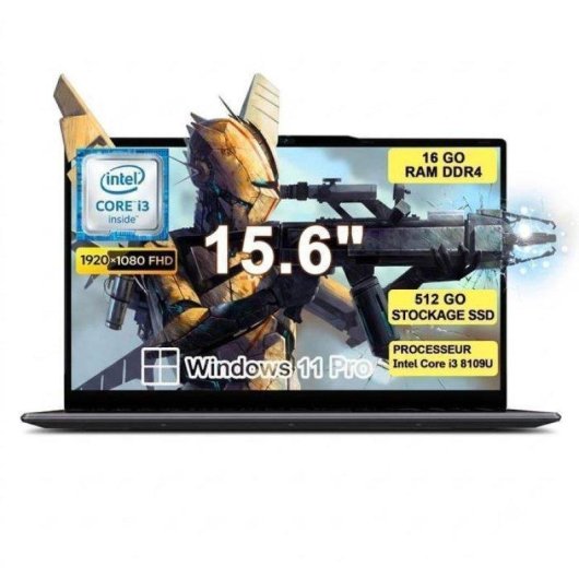 Ordinateur portable BMAX X15 Power 15.6" Intel Core i3-8109U 16Go 512Go SSD Iris Plus 655 Windows 11