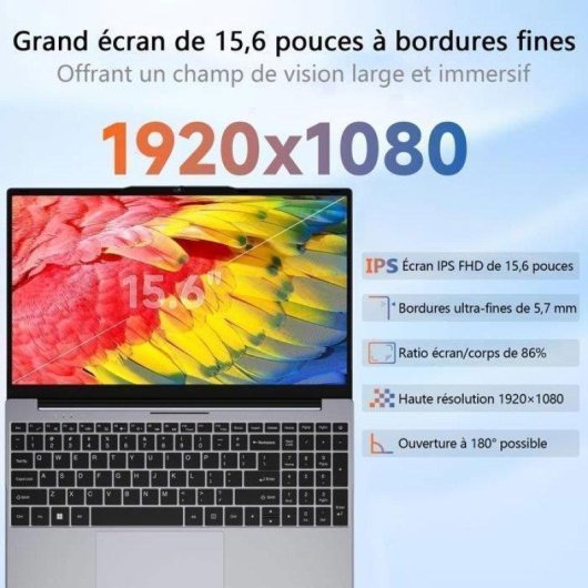 Ordinateur portable BMAX X15 Pro 15.6" Intel N100 16Go 512Go SSD Intel UHD Windows 11