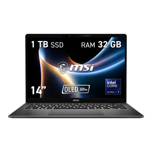 Ordinateur portable MSI Prestige 14 AI+ 14" Intel Core Ultra 7 355 32GB 1TB SSD Windows 11