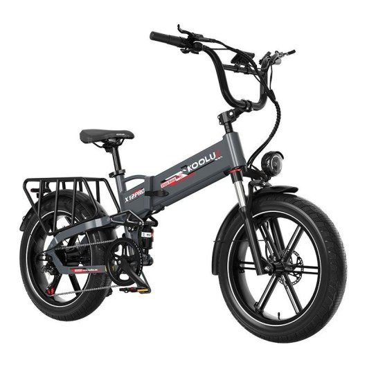 Elektrische Fiets Koolux X12 Pro 750W 48V 15Ah 20 Inch Banden Grijs Rood