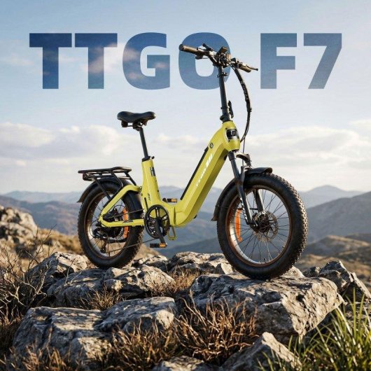 Bicicleta eléctrica TTGO F7 250W 48V 15Ah 20" 25km/h 100km Mostaza