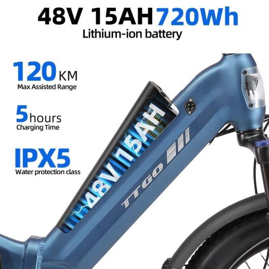 Vélo électrique TTGO F7 250W 48V 15Ah 20 pouces 25 km/h autonomie 100 km