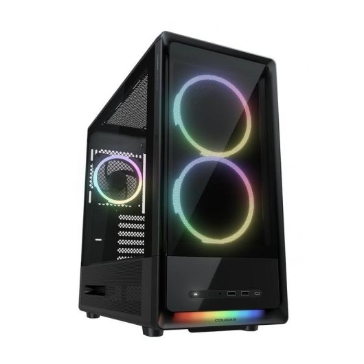 Boîtier PC COUGAR DUOAIR RGB Midi Tower ATX Verre Trempé Noir