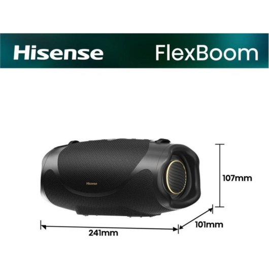 Altavoces Hisense portátil estéreo con conectividad alámbrica e inalámbrica 80 W y Bluetooth
