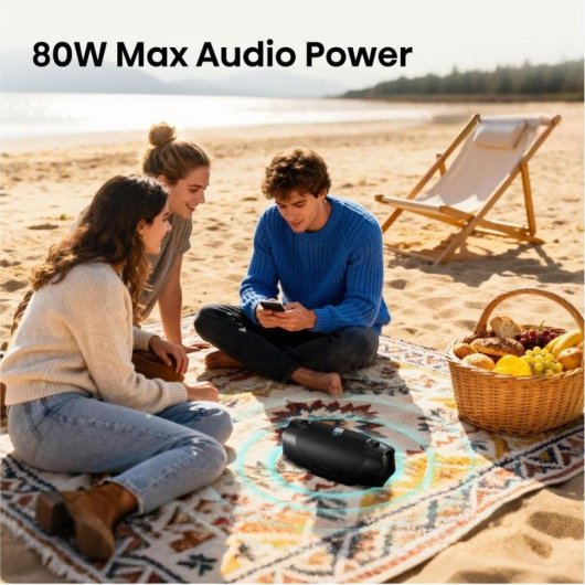 Altavoces Hisense portátil estéreo con conectividad alámbrica e inalámbrica 80 W y Bluetooth