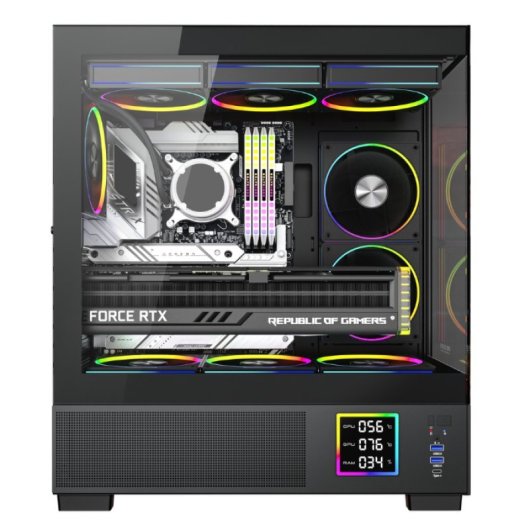 Case PC ProGaming Kian V2 Nero 6 Ventole ARGB Display