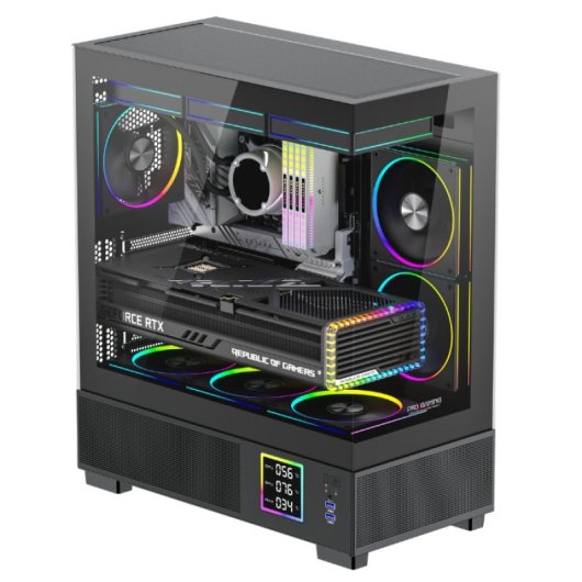Case PC ProGaming Kian V2 Nero 6 Ventole ARGB Display