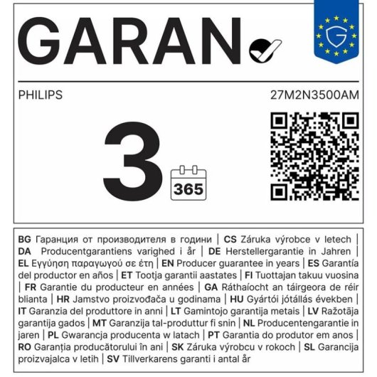 Écran PC Philips Evnia 3000 27M2N3500AM/01 27" QHD 180Hz Fast VA HDR10 1ms
