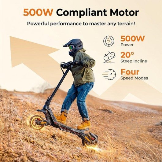 Patinete électrique ENGWE Y700 ABE 500W Autonomie 85km Roues 10" Freins disque Noir