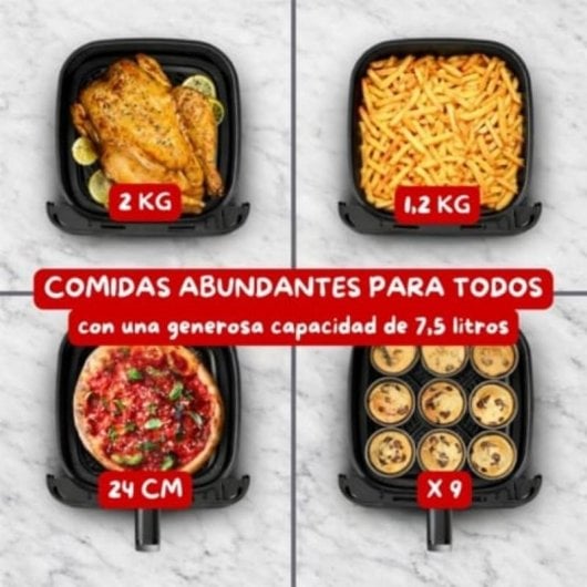 Airfryer Moulinex Easy Fry Mega Compact 7,5 L 2020 W avec Minuterie
