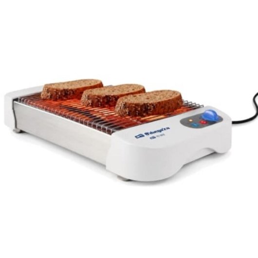 Grille-pain Orbegozo TO 1012 600W Blanc et Argent avec 6 niveaux
