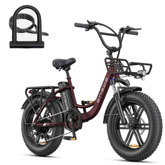 Bicicleta eléctrica ENGWE L20 BOOST 20" 48V 13Ah 250W 75Nm 126km Sensor de Par Roja