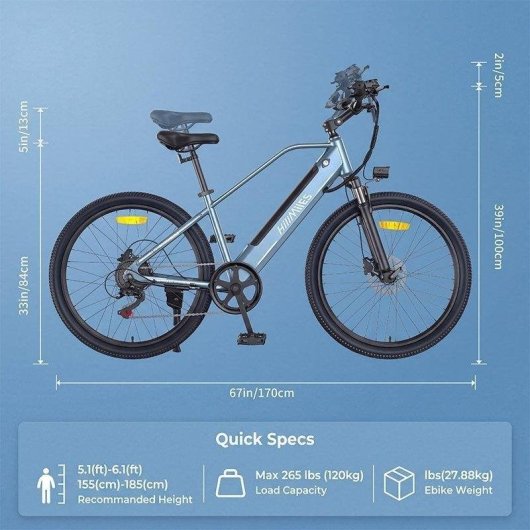 Velo electrique HillMiles MileTrail 1 26 pouces 250 W