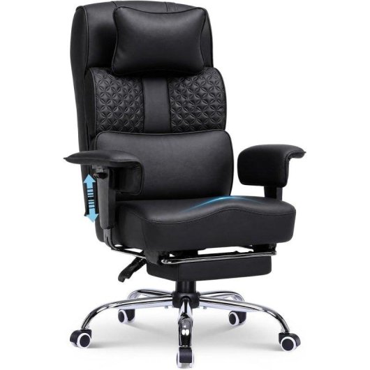 Gaming-Stuhl GTPLAYER Ergonomisch PU-Leder 90°–150° 180 Kg Schwarz