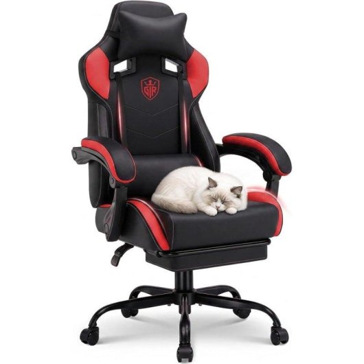 Cadeira Gaming GTPLAYER Ergonómica Reclinável 135° com Apoio para Pés