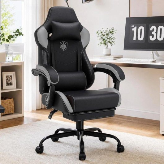 Cadeira Gaming GTPLAYER Ergonómica com Apoio de Pés e Braços Integrados