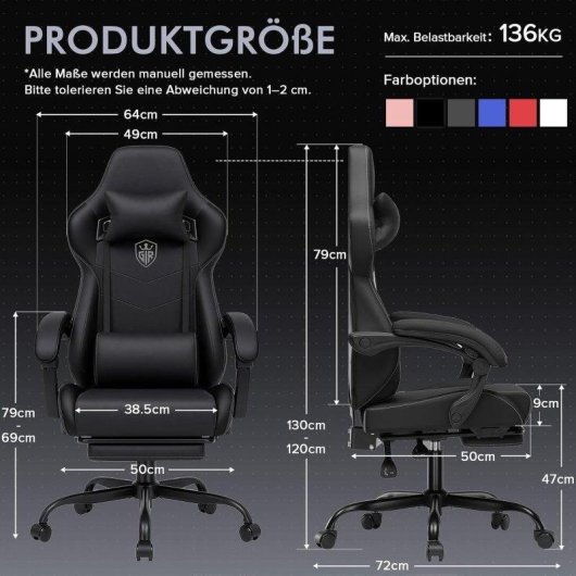 Assento Gaming GTPLAYER Ergonomico com Repose-Pieds Integrado