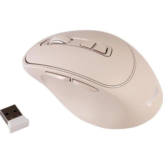 Ratón Yenkee YMS 2080BG Inalámbrico 2.4 GHz 800-2400 DPI Beige y marrón Recargable USB-C
