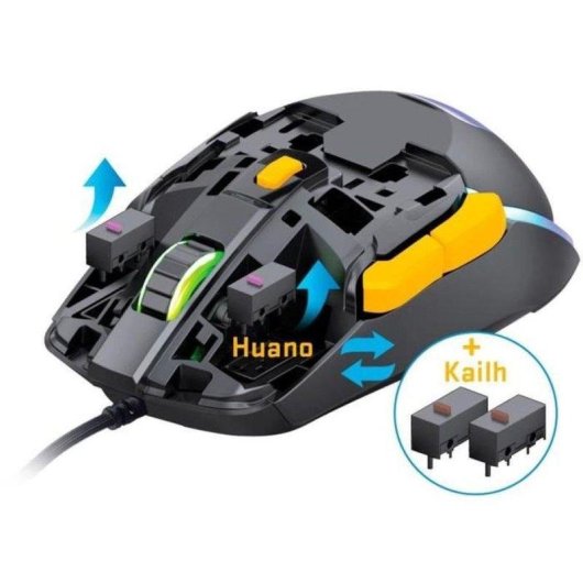 Ratón Yenkee Marksman YMS 3600BK Cable RGB 12400 DPI 6 Botones Negro